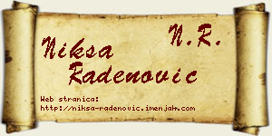 Nikša Radenović vizit kartica